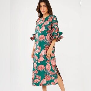 Abbey Glass Bronwyn Dress Forest Mum Jacquard New $345
